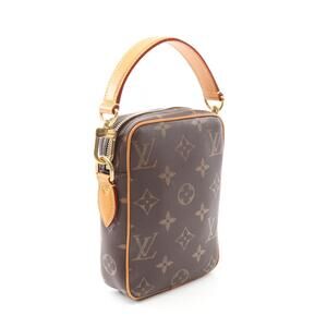 Louis Vuitton Canvas Monogram Handbag Danube Leather Brown